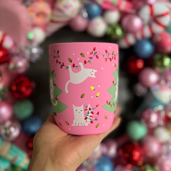 ✨NEW🐱Peppermint and Pine Soft Touch Pink Christmas Tree and Cat Mug🎄 - Picture 5 of 8
